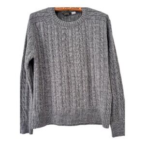 VTG Cableknit Grey Sweater Size M/L Classic Vintagepreppy Academia Ivyleague